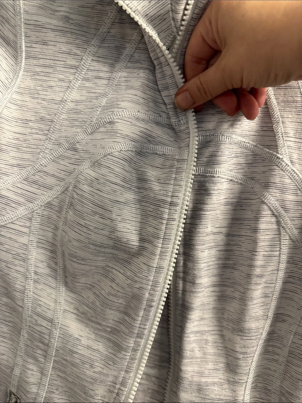 lululemon athletica Heathered Light Gray Zip-Up Bomber Jacket